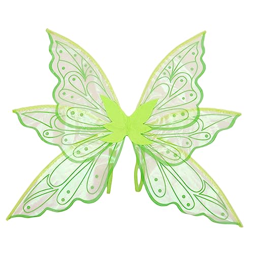 Qianderer Feenflügel, Schmetterlingsflügel, Feenflügel für Erwachsene, Damen, Kinder, Mädchen, Schmetterlingsflügel für Halloween, Weihnachten, Cosplay, Kostüm, Motto-Party, Schmetterling, Grün, 60 x von Qianderer