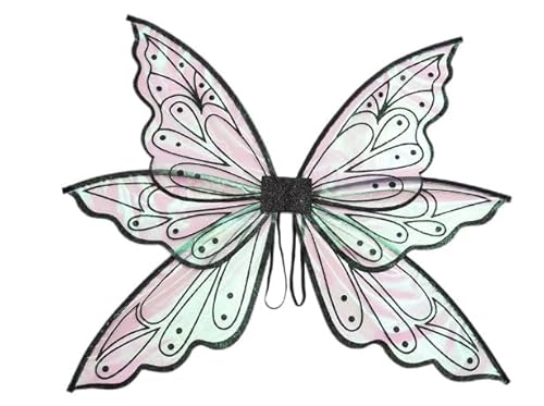 Qianderer Feenflügel, Schmetterlingsflügel, Feenflügel für Erwachsene, Damen, Kinder, Mädchen, Schmetterlingsflügel für Halloween, Weihnachten, Cosplay, Kostüm, Motto-Party (Bronzing-Rosa-Gold, 60 x von Qianderer