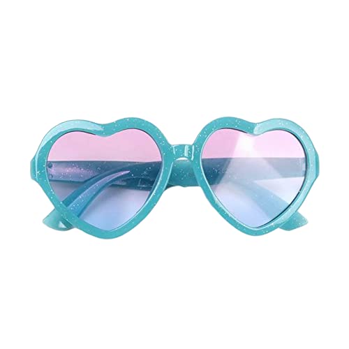 Qianderer Herzförmige Sonnenbrille für Mädchen – Herzbrille, Retro, Seeblau, Einheitsgröße Qianderer Herzförmige Sonnenbrille für Mädchen – Herzbrille, Retro, Seeblau, Einheitsgröße von Qianderer