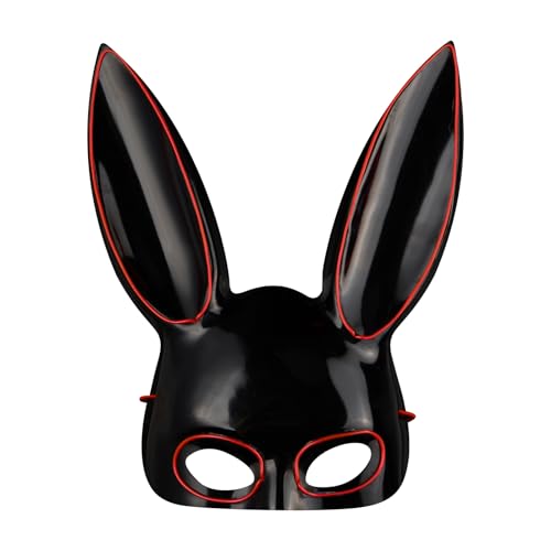 Qianderer LED-Hasen-Gesichtsmaske für Damen, niedlich, Halbgesichtsmaskerade, Gesichtsmaske für Bar, KTV-Party, Halloween, Ostern, Cosplay, Party, Kostüm, Zubehör, Rot, 37 x 27 x 9 cm Qianderer LED-Hasen-Gesichtsmaske für Damen, niedlich, Halbgesichtsmaskerade, Gesichtsmaske für Bar, KTV-Party, Halloween, Ostern, Cosplay, Party, Kostüm, Zubehör, Rot, 37 x 27 x 9 cm von Qianderer