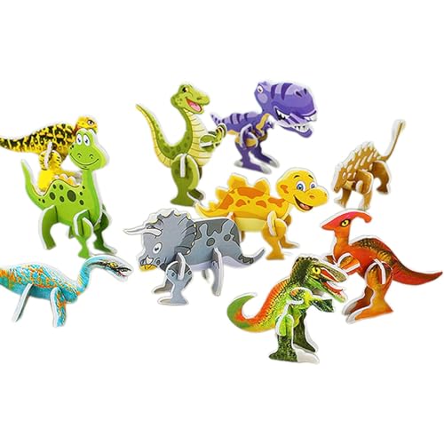 Qianly 10 Teiliges DIY Puzzle Set für Kreative Köpfe Und Fantasievolle Kinder, Dinosaurier von Qianly