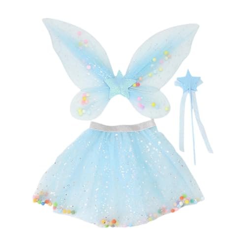 Qianly 3-teiliges Tutu-Rock- und -Set für Mädchen, Feiertage, Prinzessin, Cosplay, Blau Qianly 3-teiliges Tutu-Rock- und -Set für Mädchen, Feiertage, Prinzessin, Cosplay, Blau von Qianly