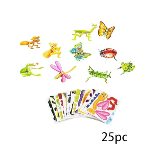 Qianly 3D Tier Puzzle, Lernspielzeug für Kinder, Kreatives Geschenk, Motoriktraining Tierische Herausforderung für Kleine, Insekt von Qianly