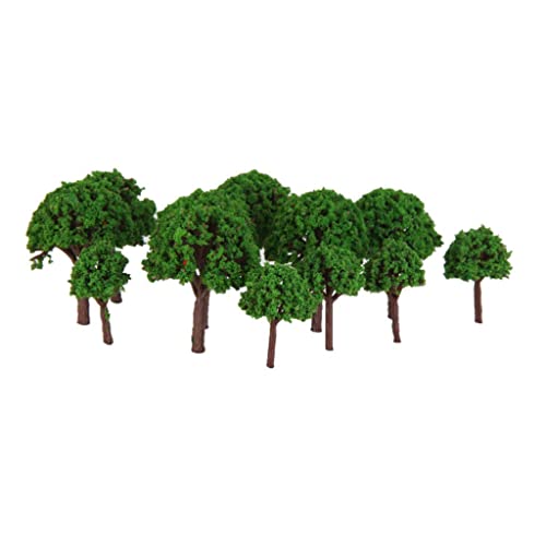 Qianly 50 Stück 1:500 Modell Bäume Pappeln 3cm für Eisenbahnlandschaft, D von Qianly