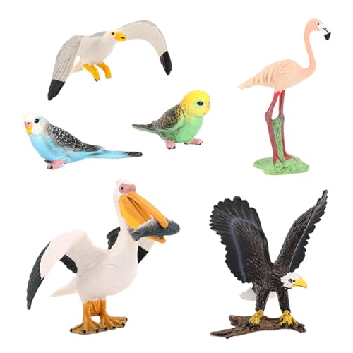 Qianly 5X Vogel-Tierfiguren, kognitives Lernspielzeug, Papagei-Flamingo-Figuren für Kinder im Alter von 3 4 5 6 von Qianly