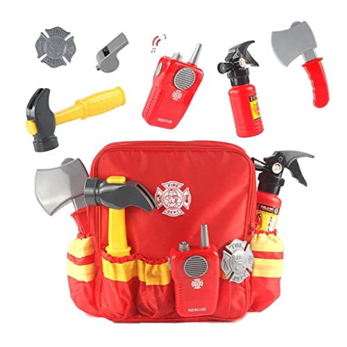 Qianly 7 Teiliges Feuerwehrmann Anzug Rollenspiel Spielzeug für Kinder mit Rucksack Und Zubehör Qianly 7 Teiliges Feuerwehrmann Anzug Rollenspiel Spielzeug für Kinder mit Rucksack Und Zubehör von Qianly