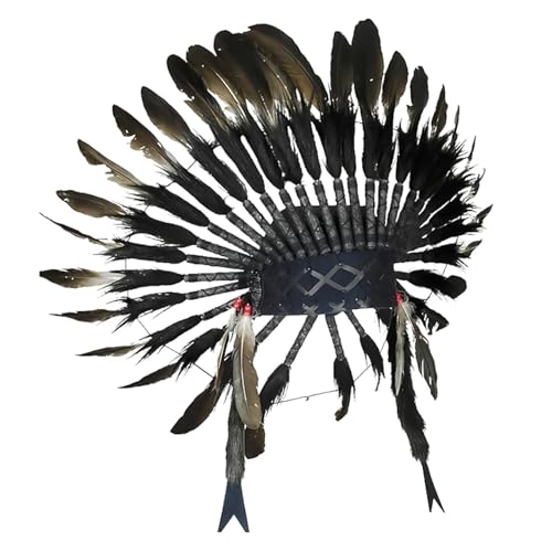 Qianly American Chief Indian Native Hat Kostüm Accessoires für Karneval Gras von Qianly