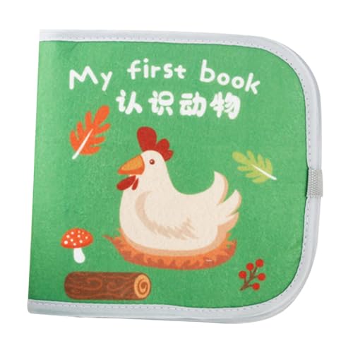 Qianly Baby-Stoffbuch, Montessori-Aktivitätsbuch, Knisterbuch, weiches Babybuch zur Kommunikation, Tier von Qianly