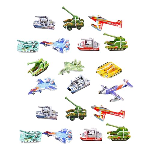 Qianly Basteln Sie DIY 3D-Puzzle, Feinmotorik, sensorische Entwicklung, Kreativität, Vorstellungskraft, für Kindergarten, Party, Spielzeug, Fahrzeuge von Qianly