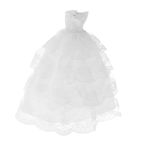 Qianly Brautkleid Figur Im Maßstab 1/6 Hochzeitskleid Ankleidezubehör Stilvolles Outfit Rock Kleidung für Geburtstagsgeschenke Schlafzimmer, Weiß von Qianly