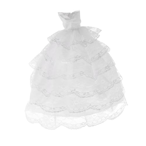 Qianly Brautkleid Figur Im Maßstab 1/6 Hochzeitskleid Ankleidezubehör Stilvolles Outfit Rock Kleidung für Geburtstagsgeschenke Schlafzimmer, Weißsilber von Qianly