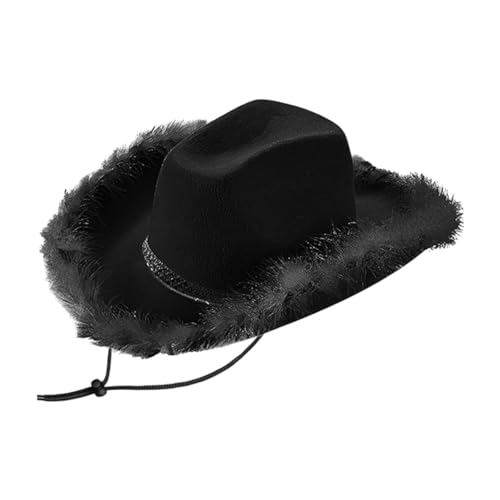 Qianly Cowboyhut Feder Cowgirl Hut für Rollenspielbühne Performance, Schwarz Qianly Cowboyhut Feder Cowgirl Hut für Rollenspielbühne Performance, Schwarz von Qianly