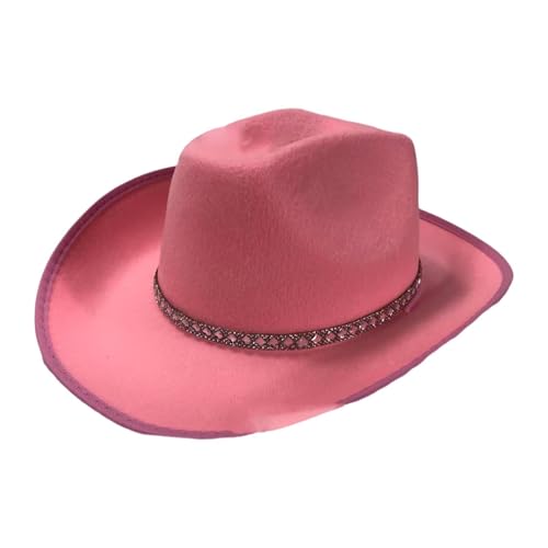 Qianly Cowboyhut Kostüm Hut Frauen Männer Dekor Cowgirl Taten Spiele Cowgirl Hut für Kostümfestival Performance Party, B Type Pink Qianly Cowboyhut Kostüm Hut Frauen Männer Dekor Cowgirl Taten Spiele Cowgirl Hut für Kostümfestival Performance Party, B Type Pink von Qianly