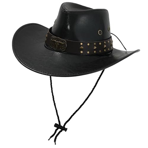 Qianly Cowboyhut stilvoller Jazzhut für Themen -Party -Kostüm -Requisiten Bühnenaufführung, Schwarz Qianly Cowboyhut stilvoller Jazzhut für Themen -Party -Kostüm -Requisiten Bühnenaufführung, Schwarz von Qianly