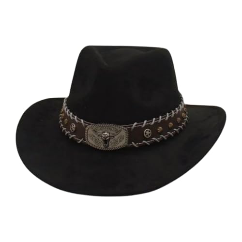 Qianly Cowboyhut warm warm leicht im Freien Sonnenhut für das Einkaufen Fahrtstraße, Schwarz von Qianly