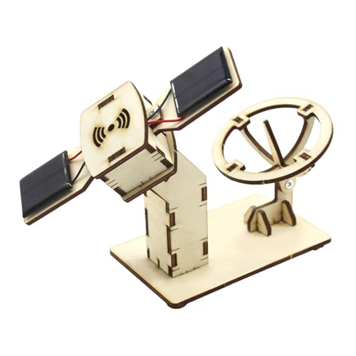 Qianly DIY Hölzerne Wissenschaftsexperiment Kits DIY Künstliches Satellitenmodell Mini Elektromotor Kits von Qianly