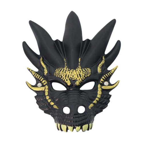 Qianly Dragon Cosplay Requisiten Halloween Maske für Karnevals -Prom Nacht Club Geburtstag, Schwarz von Qianly