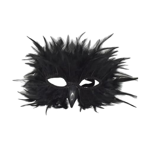 Qianly Federmask Fantasy Face Maske für Mardi Gras Nightclub mittelalterlicher Ostern, Schwarz Qianly Federmask Fantasy Face Maske für Mardi Gras Nightclub mittelalterlicher Ostern, Schwarz von Qianly