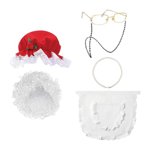 Qianly Frau Weihnachtsmann Perücke, Weihnachtsmütze, Frau Weihnachtsmann Mütze für Auftritte, Karneval, Feiertage, 6er Set Qianly Frau Weihnachtsmann Perücke, Weihnachtsmütze, Frau Weihnachtsmann Mütze für Auftritte, Karneval, Feiertage, 6er Set von Qianly