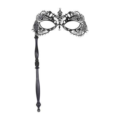 Qianly Frauen Maskerade Maske mit Holding Stick Party Maske Kostüm Requisite für Dekor Cosplay, Schwarz von Qianly