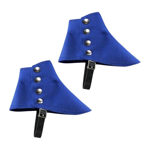 Qianly Gangster Party Gothic 20er Jahre Herren Geschenk Kostüm Mittelalter Piraten Stiefelüberzieher, Blau von Qianly