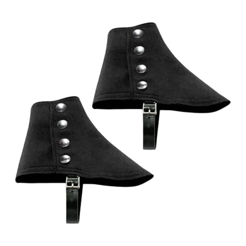 Qianly Gangster Party Gothic 20er Jahre Herren Geschenk Kostüm Mittelalter Piraten Stiefelüberzieher, Schwarz von Qianly
