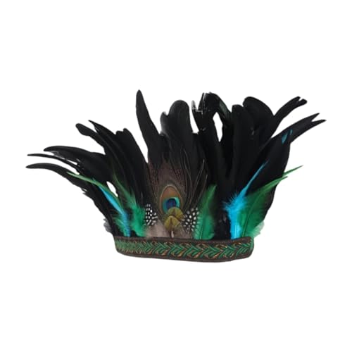 Qianly Häuptling Indianerhut Federkopfschmuck Einzigartiges Kopfstück für Auftritte Halloween Qianly Häuptling Indianerhut Federkopfschmuck Einzigartiges Kopfstück für Auftritte Halloween von Qianly