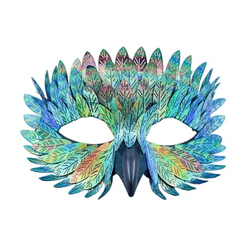 Qianly Halloween Maske Feder Augenmaske für Cosplay -Nachtclub Festival, GrÜn Qianly Halloween Maske Feder Augenmaske für Cosplay -Nachtclub Festival, GrÜn von Qianly