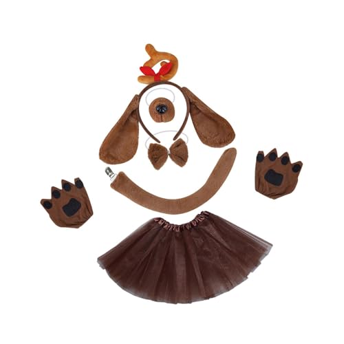 Qianly Hundekostüm Set für Anime Themenfeiern, DIY Cosplay Accessoires, Brauner Knochen von Qianly