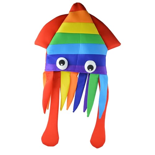 Qianly Hutkappe in Regenbogen-Oktopus-Form für Club-Bühnenauftritte, Geburtstagsgeschenk, Feiertage Qianly Hutkappe in Regenbogen-Oktopus-Form für Club-Bühnenauftritte, Geburtstagsgeschenk, Feiertage von Qianly