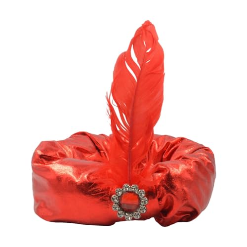 Qianly Indische Sultan-Turban-Hüte, Sultan-Hut-Kopfwickel, Herren-Halloween-Königshüte für Erwachsene von Qianly