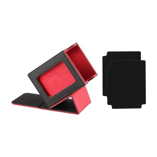 Qianly Kartensammler Box Aus Robustem Material für über 100 Karten, Schwarz Rot von Qianly