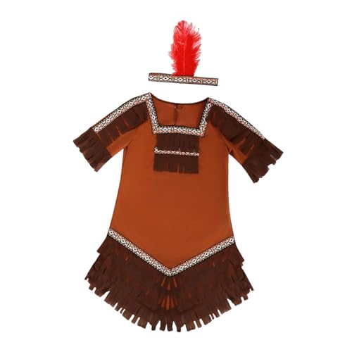 Qianly Kostüme Der Amerikanischen Ureinwohner. Kleider Der Indigenen Amerikanischen Ureinwohner, L Size for Girl von Qianly