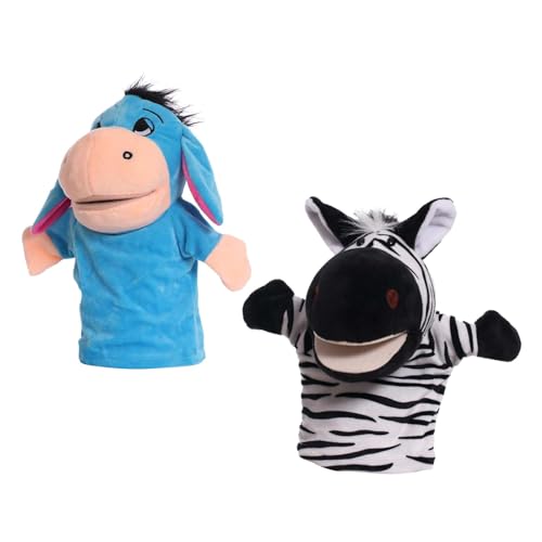 Qianly Kreative Tier Handpuppen für Kinder, Interaktives Lernspielzeug, Zebra-Esel von Qianly