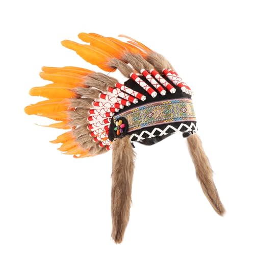 Qianly Künstliche Federkopfschmuck Foto Requisiten amerikanische Kopfbedeckung Indianer Kopfbedeckung für festlich, Orange Qianly Künstliche Federkopfschmuck Foto Requisiten amerikanische Kopfbedeckung Indianer Kopfbedeckung für festlich, Orange von Qianly