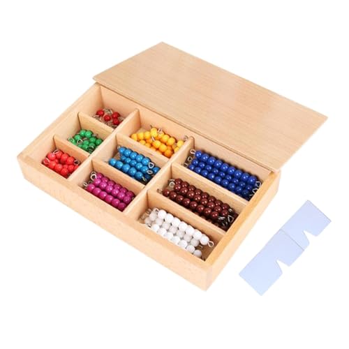 Qianly Montessori-Mathespielzeug, Mathematiklernen für Kinder, Vorschulerziehungsspielzeug für Kinder im Alter von 3–5 Jahren, Bunte Perlen von Qianly