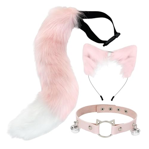Qianly Ohrenkragen Und Schwanz Set, Kostüm für Bühnenaufführung, Geburtstagsgeschenk, Rosa Qianly Ohrenkragen Und Schwanz Set, Kostüm für Bühnenaufführung, Geburtstagsgeschenk, Rosa von Qianly