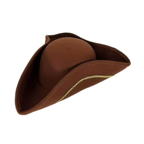 Qianly Piratenhut, Geschenk, dekorativer Dreispitz, für Party, Bühnenauftritt, Halloween, Braun Qianly Piratenhut, Geschenk, dekorativer Dreispitz, für Party, Bühnenauftritt, Halloween, Braun von Qianly
