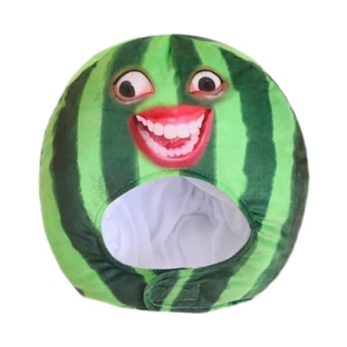 Qianly Plüschfrucht -Kopfbedeckung Wassermelonenhut Cartoon Selfie süße Headwrap Cosplay -Kostüm von Qianly