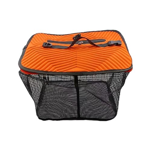 Qianly Schwimmender Angelkorb mit 10 M Schnur, Tragbarer Fischkäfig für Lebende Fische, Orange 40x29x31cm von Qianly