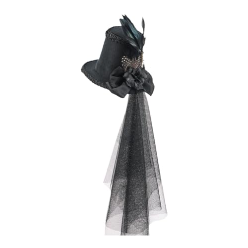 Qianly Steampunk-Zylinder, Fedoras, Stirnband, Feder-Kopfbedeckung für Erwachsene, Maskerade, Party von Qianly