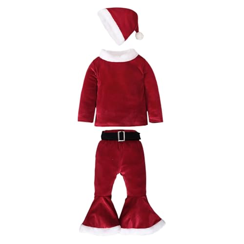 Qianly Weihnachtskostüm Set für Kinder, Weihnachts Cosplay Outfit, Kleidung für Festliches Rollenspiel, Rot, 90 cm Qianly Weihnachtskostüm Set für Kinder, Weihnachts Cosplay Outfit, Kleidung für Festliches Rollenspiel, Rot, 90 cm von Qianly