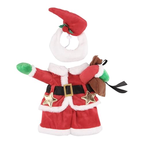 Qianly Weihnachtskostüm für Haustiere mit Mütze, Cosplay Outfit für Die Feiertage, M von Qianly