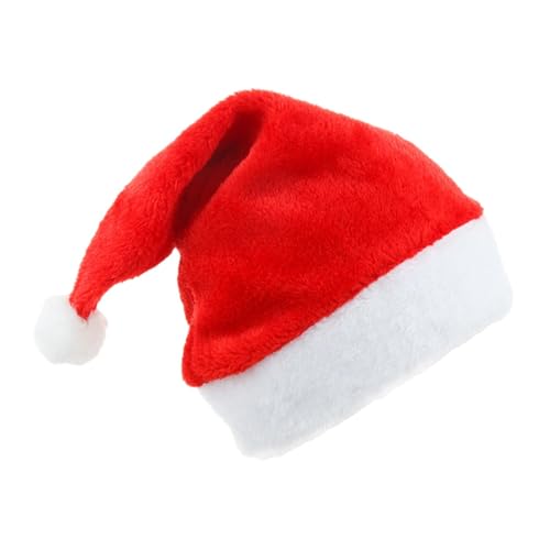 Qianly Weihnachtsmütze, Partyhut, Dekor-Requisite, Kostüm, Winter, lustige Hüte, Weihnachtsmannmütze für Festival, Party, Gastgeschenke, Feiern, Karneval, 25x35cm kurzer Plüsch von Qianly