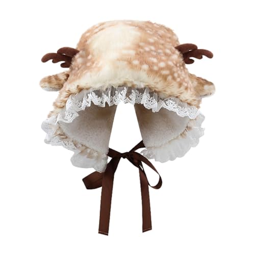 Qianly Weihnachtsmütze Kopfschmuck, Niedliches Kreatives Kostümzubehör, Plüsch Elchgeweih Mütze Zum Skifahren, Snowboarden, Skaten Und Co, mit Spitze Qianly Weihnachtsmütze Kopfschmuck, Niedliches Kreatives Kostümzubehör, Plüsch Elchgeweih Mütze Zum Skifahren, Snowboarden, Skaten Und Co, mit Spitze von Qianly