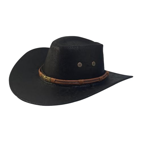 Qianly Western Cowboyhut, Sonnenhut, Jazzhut für Outdoor Auftritte, Musikfestivals, Schwarz Qianly Western Cowboyhut, Sonnenhut, Jazzhut für Outdoor Auftritte, Musikfestivals, Schwarz von Qianly
