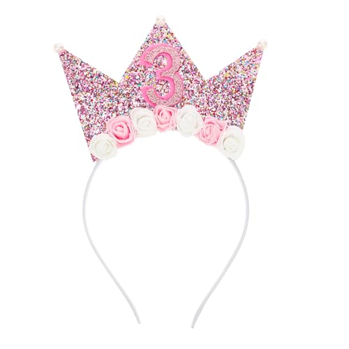Qianyu Geburtstags Stirnband für 3 Jahre Glitzerndes Mädchen Krone Dekorationen Stirnband Elastische Prinzessinnen Tiara Kleines Haarband Party Foto-Requisiten für Geburtstag Party Qianyu Geburtstags Stirnband für 3 Jahre Glitzerndes Mädchen Krone Dekorationen Stirnband Elastische Prinzessinnen Tiara Kleines Haarband Party Foto-Requisiten für Geburtstag Party von Qianyu