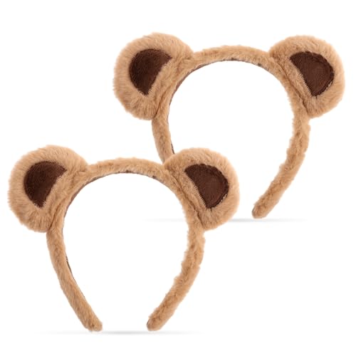 Stirnband mit Braunbärohren, Party-Kopfbedeckung, Make-up, Gesichtswasch-Haarband, süße Tierhaarbänder,Karneval Festival, Cosplay-Kostüm, Dekoration, Haarreifen für Frauen und Mädchen, Weihnachten von Qianyu