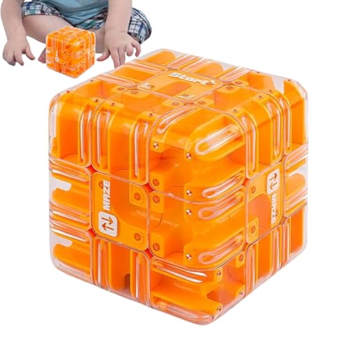 2-in-1 Kugellabyrinth Zauberwürfel Spielzeug, Large Labyrinth 3D Puzzles Maze Cube, Interaktives Würfel Labyrinthspiel Für Kinder Erwachsene, Fördert Räumliches Vorstellungsvermögen von Qidures