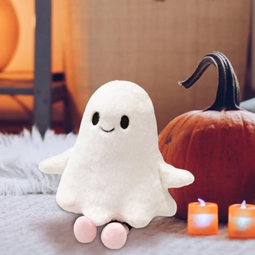 Halloween Kuscheltier Gespenster - 30cm Halloween Geisters Kissen Plush Geist Kissen Geist Weißer Plüsch Halloweens Plüschtier Karikatur Puppen Figure Geisterstofftier Geisterkissen Für JungenMädchen von Qidures